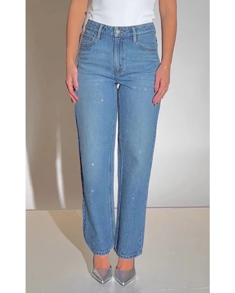 Women's casual loose straight leg jeans